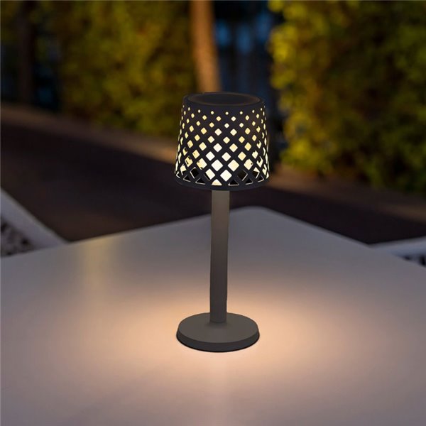 Lámpara de sobremesa LED sin cables para interior GRETITA, 8Lm, regulable, control táctil, a pilas 3AAA