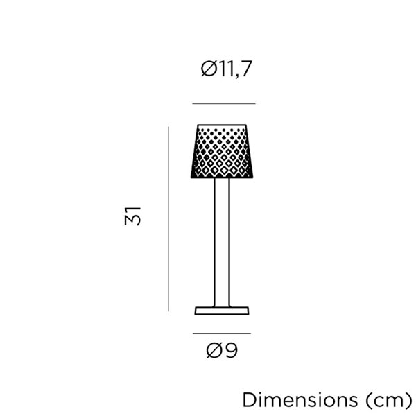Lampe de table d'intérieur LED sans fil GRETITA, 8 lm, intensité variable, commande tactile, fonctionne avec 3 piles AAA