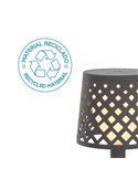 Lámpara de sobremesa LED sin cables para interior GRETITA, 8Lm, regulable, control táctil, a pilas 3AAA