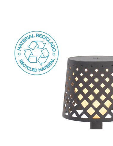 Lámpara de sobremesa LED sin cables para interior GRETITA, 8Lm, regulable, control táctil, a pilas 3AAA