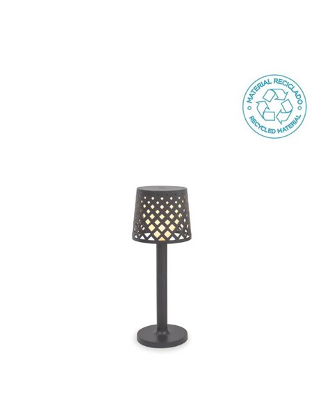 Lámpara de sobremesa LED sin cables para interior GRETITA, 8Lm, regulable, control táctil, a pilas 3AAA