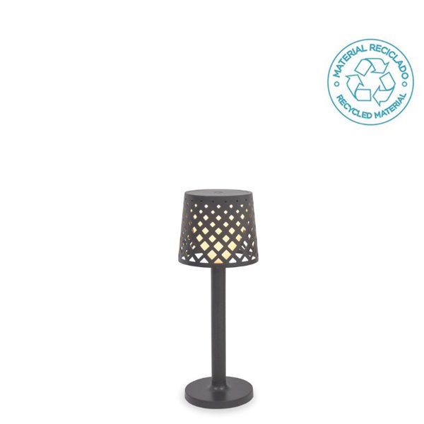 Lámpara de sobremesa LED sin cables para interior GRETITA, 8Lm, regulable, control táctil, a pilas 3AAA