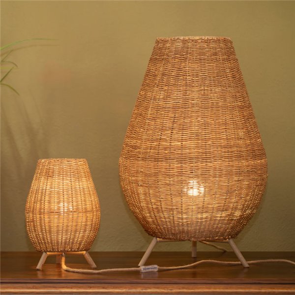 Lámpara decorativa LED de fibras naturales SAONA 70 interior, con cable