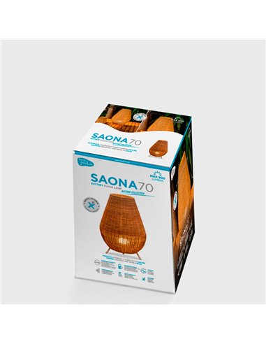 Luminária decorativa LED SAONA 70 em fibra natural para interiores, com cabo