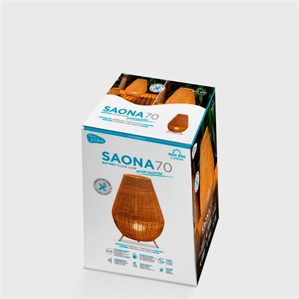 Lámpara decorativa LED de fibras naturales SAONA 70 interior, con cable