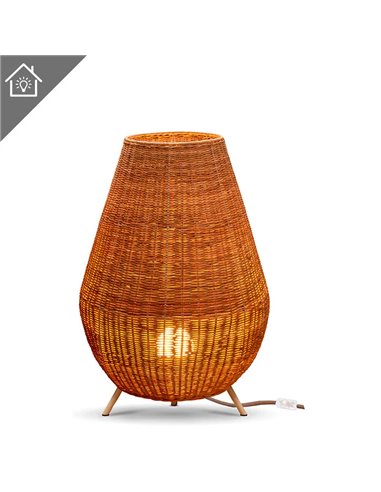 Lámpara decorativa LED de fibras naturales SAONA 70 interior, con cable
