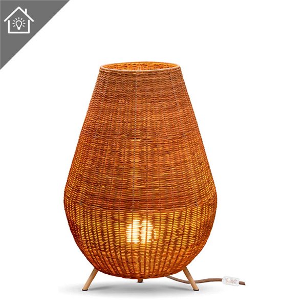 Lámpara decorativa LED de fibras naturales SAONA 70 interior, con cable