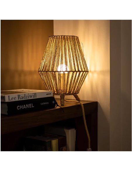 Lámpara de sobremesa decorativa LED SISINE 30, de fibras naturales para interior, E27 (no incl.)