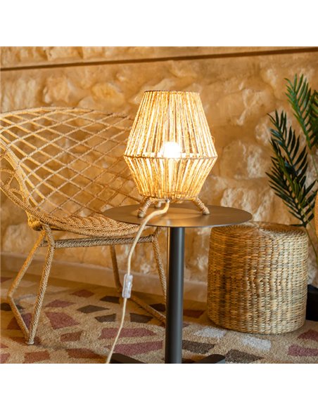 Candeeiro de mesa decorativo LED SISINE 30, em fibras naturais para uso interior, E27 (não incluído)