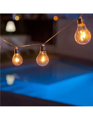 Guirnalda LED de luces exterior STELLA con carga solar y batería recargable, 10 bombillas