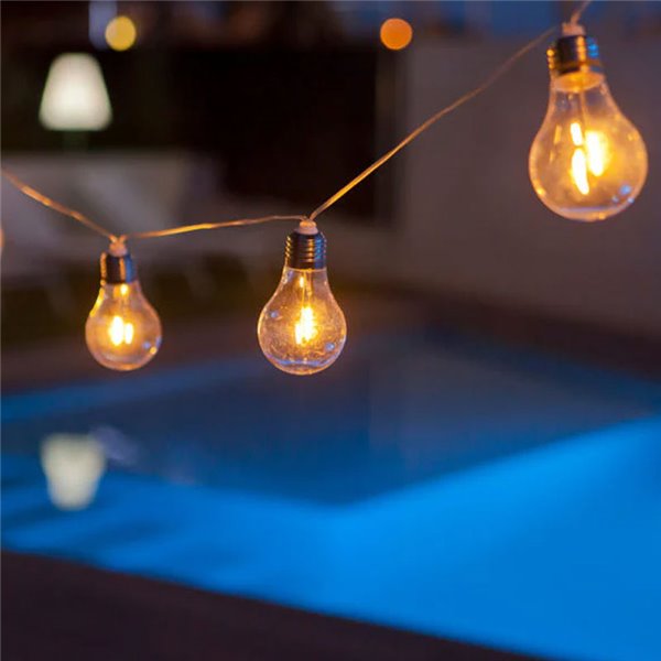 Guirnalda LED de luces exterior STELLA con carga solar y batería recargable, 10 bombillas