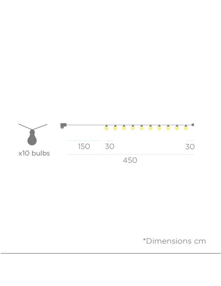 Luzes de corda LED para exterior STELLA com carregamento solar e bateria recarregável, 10 lâmpadas