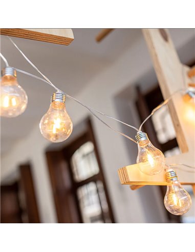 Luzes de corda LED para exterior STELLA com carregamento solar e bateria recarregável, 10 lâmpadas