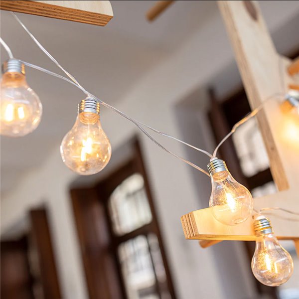 Guirnalda LED de luces exterior STELLA con carga solar y batería recargable, 10 bombillas