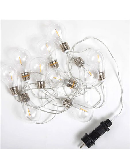 Guirlande lumineuse d'extérieur LED STELLA avec charge solaire et batterie rechargeable, 10 ampoules