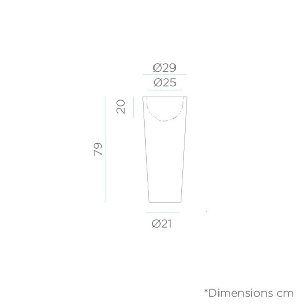 Plantador solar FICUS 80 com luz LED para exterior, branco com cores RGB e bateria, ø29 x 79 cm