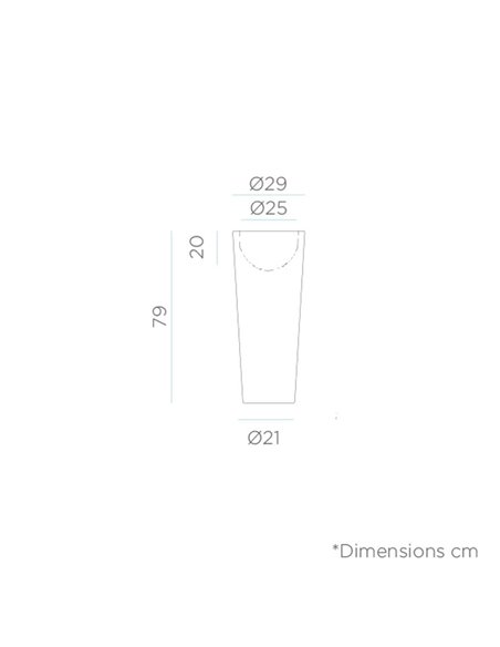 Macetero solar con luz LED para exterior FICUS 80, blanco con colores RGB y batería, ø29 x 79 cm