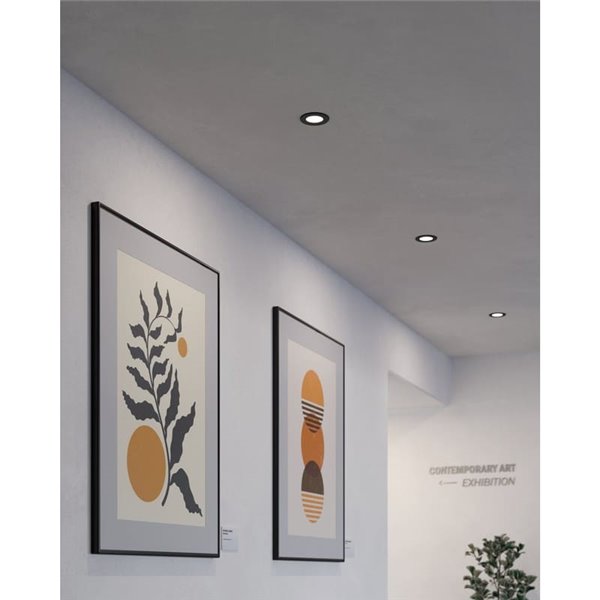 Downlight LED empotrable FUEVA 5, negro IP20, 2,7W, 330Lm, 4000K, Ø8.6cm corte 7,5cm