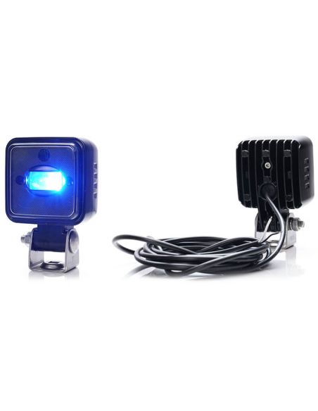 Faro LED de seguridad Azul haz Lineal W267 para Maquinaria IP6K9K 12V–70V Was