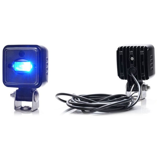 Faro LED de seguridad Azul haz Lineal W267 para Maquinaria IP6K9K 12V–70V Was