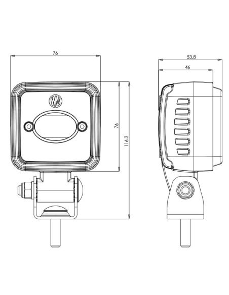 Balise de sécurité LED bleue Faisceau linéaire W267 pour machines IP6K9K 12V–70V Était