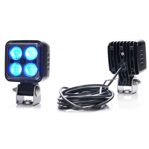 Foco LED Azul de Seguridad W267 para Maquinaria Industrial IP6K9K 12V–70V WAS