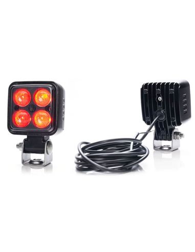 Foco LED de Seguridad W267 Rojo 12V-70V IP6K9K con óptica focalizada | 2,5 m cable Was Encendido