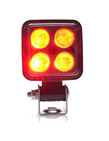 Foco LED de Seguridad W267 Rojo 12V-70V IP6K9K con óptica focalizada | 2,5 m cable Was Encendido