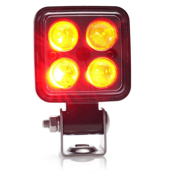 Foco LED de Seguridad W267 Rojo 12V-70V IP6K9K con óptica focalizada | 2,5 m cable Was Encendido