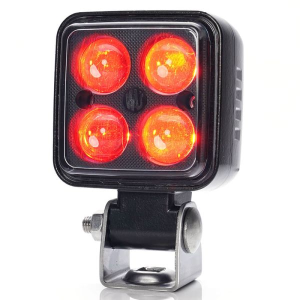 Foco LED de Seguridad W267 Rojo 12V-70V IP6K9K con óptica focalizada | 2,5 m cable Was