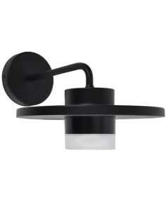 Aplique exterior LED PLATO, con forma de sombrero elegante negro, 7W 1170Lm, 3000K