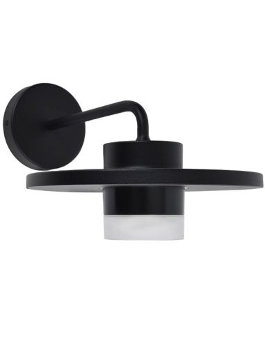 Aplique exterior LED PLATO, con forma de sombrero elegante negro, 7W 1170Lm, 3000K