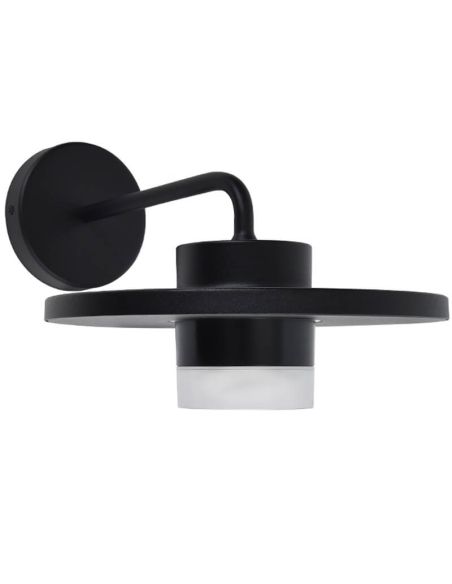 Aplique exterior LED PLATO, con forma de sombrero elegante negro, 7W 1170Lm, 3000K