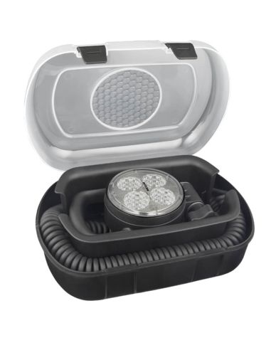 Farol redondo de LED 2000lm 12-24V com base magnética, cabo espiral, plugue para acendedor de cigarros e estojo CRC5H.53356