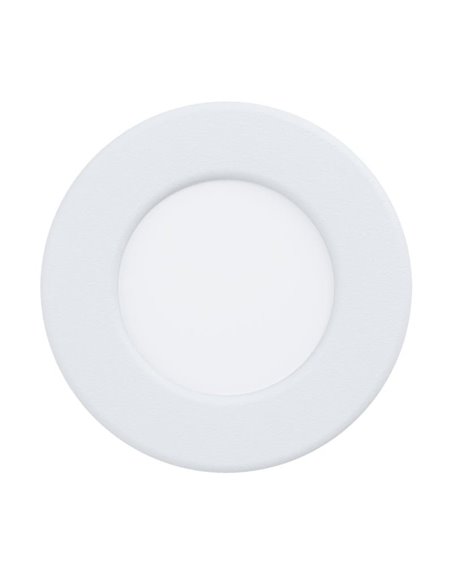 Downlight LED empotrable blanco FUEVA 6 IP44, CCT (2700K-4000K-6500K), 3,7W 450Lm, Ø88mm