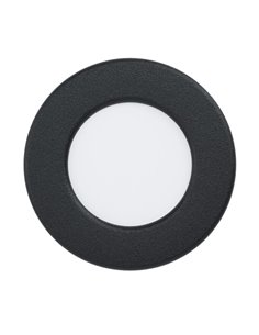Downlight LED empotrable negro FUEVA 6 IP44, CCT (2700K-4000K-6500K), 3,7W 450Lm, Ø88mm