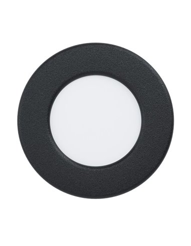 Downlight LED empotrable negro FUEVA 6 IP44, CCT (2700K-4000K-6500K), 3,7W 450Lm, Ø88mm