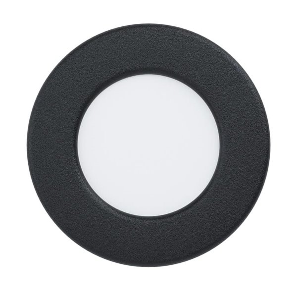 Downlight LED empotrable negro FUEVA 6 IP44, CCT (2700K-4000K-6500K), 3,7W 450Lm, Ø88mm