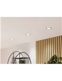 Downlight empotrable LED Ø119 niquel mate FUEVA 6, CCT (2700K-4000K-6500K), 6,3W 720Lm, IP20