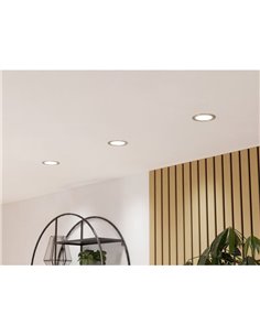 Downlight empotrable LED Ø119 niquel mate FUEVA 6, CCT (2700K-4000K-6500K), 6,3W 720Lm, IP20 2