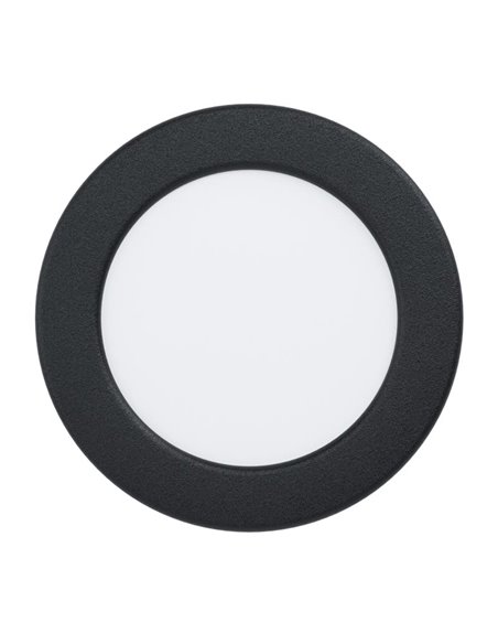 Downlight LED empotrable negro FUEVA 6 IP44, Ø119mm CCT (2700K-4000K-6500K), 6,3W 720Lm