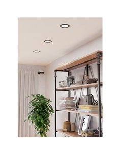 Downlight LED empotrable negro FUEVA 6 IP44, Ø119mm CCT (2700K-4000K-6500K), 6,3W 720Lm 2