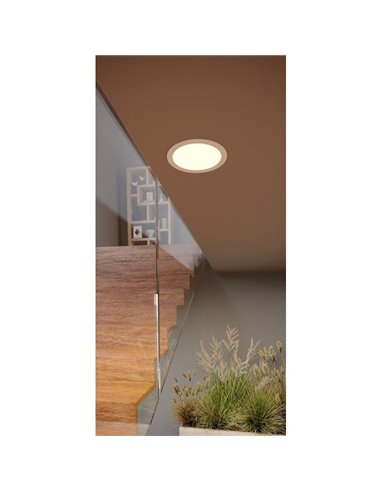 Downlight empotrable LED Ø168mm blanco FUEVA 6, CCT (2700K-4000K-6500K), 10,5W 1200Lm, IP20