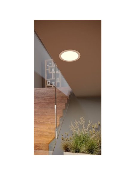 Downlight empotrable LED Ø168mm blanco FUEVA 6, CCT (2700K-4000K-6500K), 10,5W 1200Lm, IP20