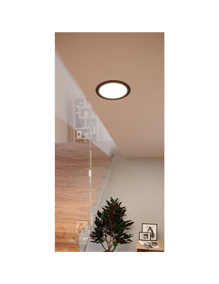 Downlight empotrable LED Ø168mm negro FUEVA 6, CCT (2700K-4000K-6500K), 10,5W 1200Lm, IP20