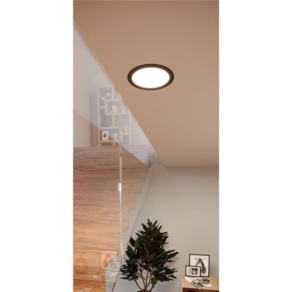 Downlight empotrable LED Ø168mm negro FUEVA 6, CCT (2700K-4000K-6500K), 10,5W 1200Lm, IP20