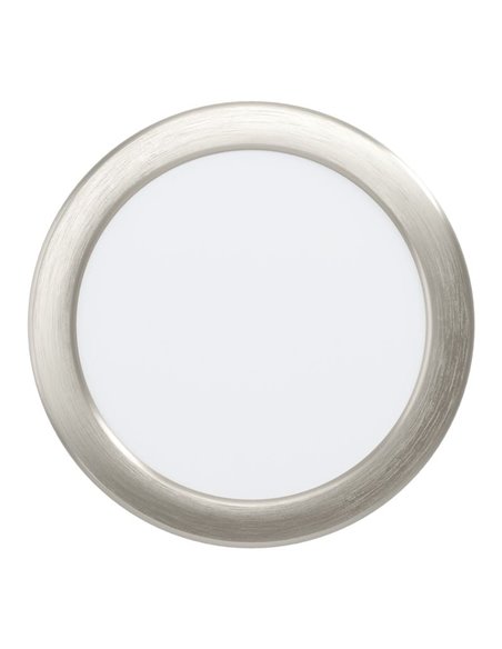 Downlight LED empotrável Ø168mm níquel mate FUEVA 6, CCT (2700K-4000K-6500K), 10,5W 1200Lm, IP20