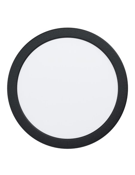 Downlight LED encastré Ø216mm noir FUEVA 6, CCT (2700K-4000K-6500K), 18,5W 2100Lm, IP20