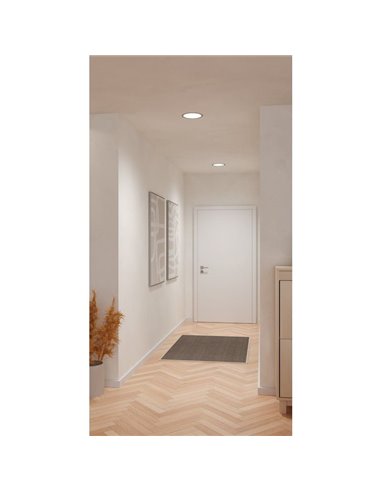 Downlight LED empotrable Ø216mm níquel mate FUEVA 6, CCT (2700K-4000K-6500K), 18,5W 2100Lm, IP20