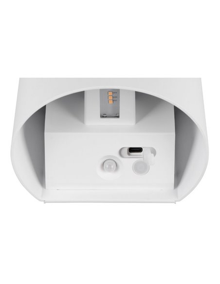 Aplique de pared sin cables para exterior GENIE redondeado sensor de movimiento, batería recargable USB IP44
